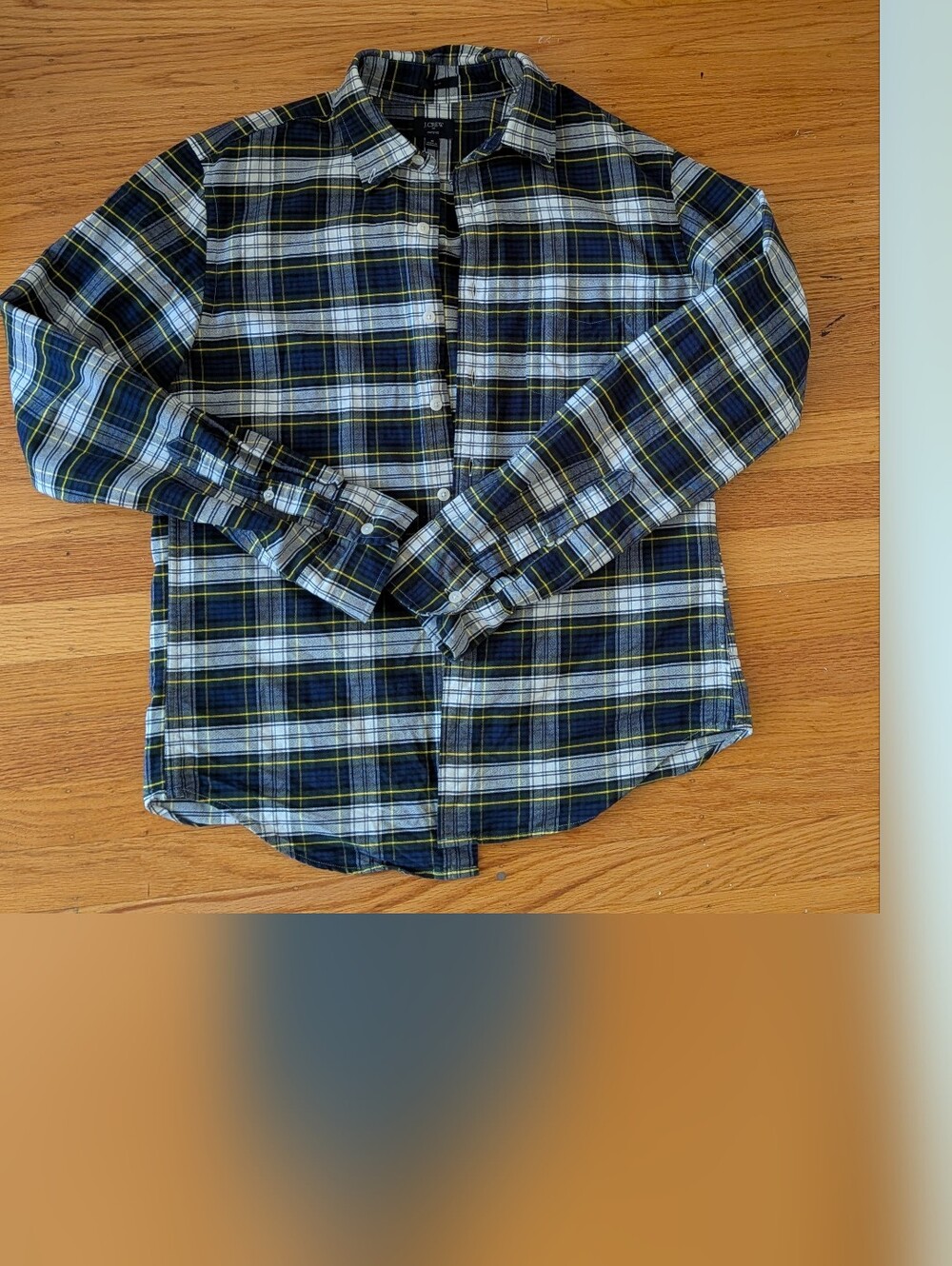 J. Crew Plaid Button-Down Shirt in Blue, Black & Yellow
